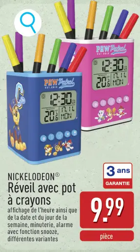 Offre: Réveil avec pot à crayons