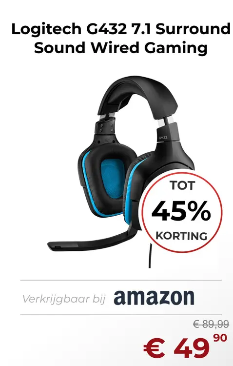Aanbieding: G432 7.1 Surround Sound Wired Gaming