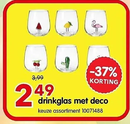 Promotie: drinkglas met deco