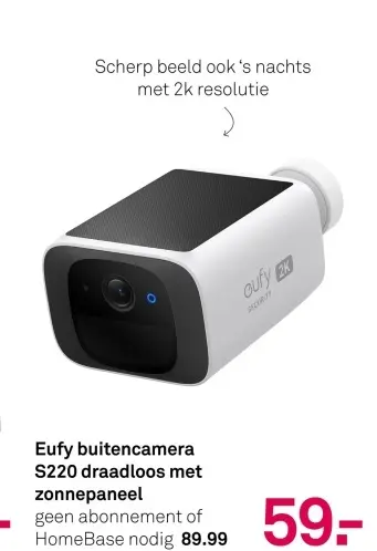 Aanbieding: Eufy buitencamera S220 draadloos met zonnepaneel