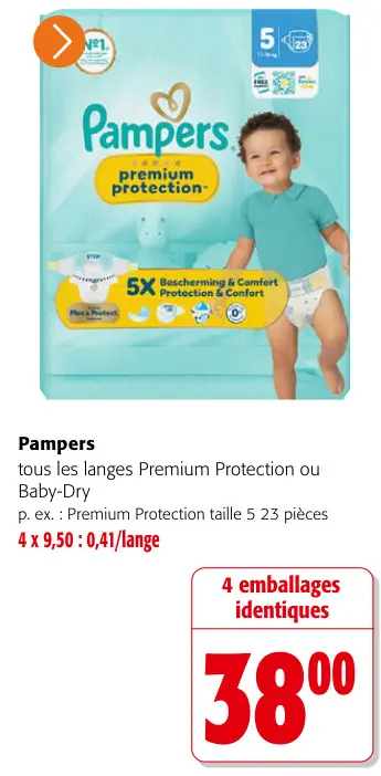 Offre: Pampers Premium Protection ou Baby-Dry