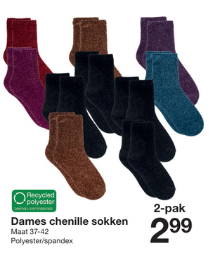 Aanbieding: Dames chenille sokken