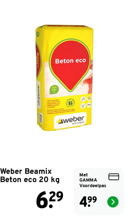 Aanbieding: Beton eco 20 kg