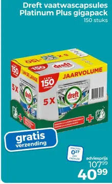 Aanbieding: Vaatwascapsules Platinum Plus gigapack