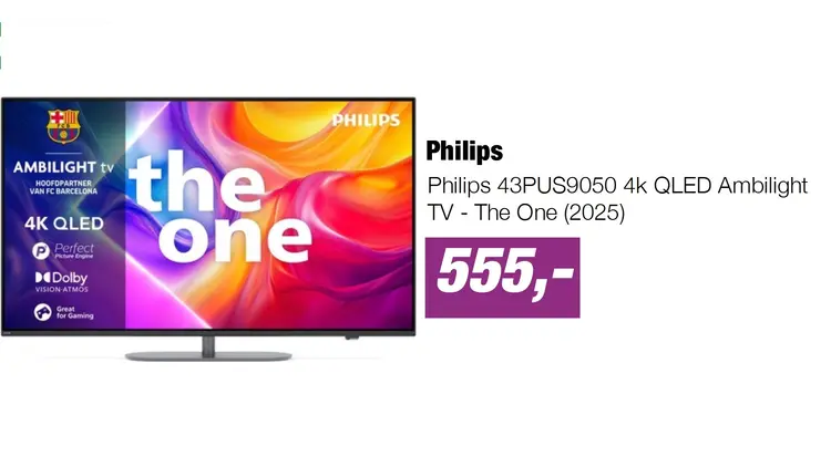 Aanbieding: Philips 43PUS9050 4k QLED Ambilight TV - The One (2025)