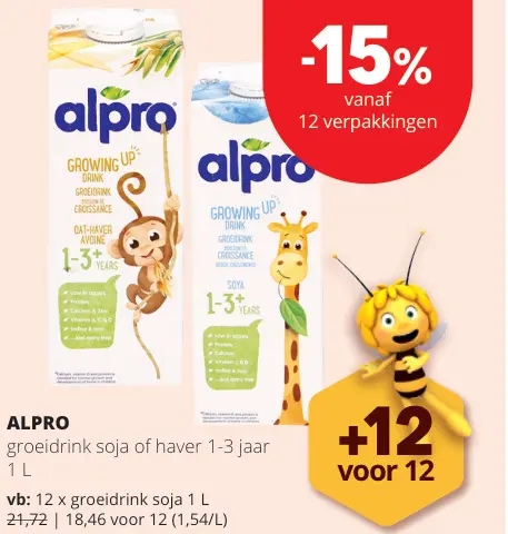 Promotie: groeidrink soja of haver