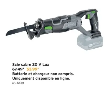 Offre: Scie sabre 20 V