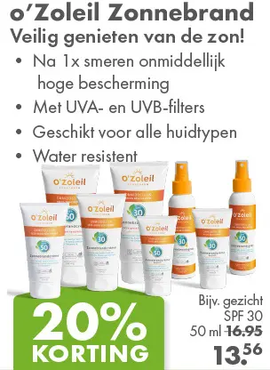Aanbieding: o'Zoleil Zonnebrand