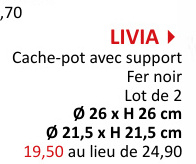 Offre: Cache-pot avec support Livia lot de 2