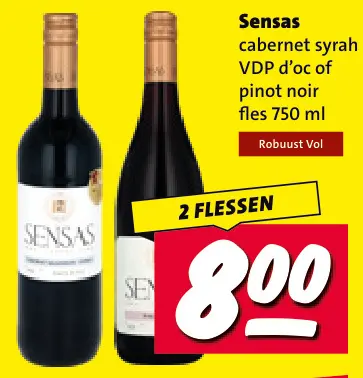 Aanbieding: cabernet syrah VDP d'oc of pinot noir