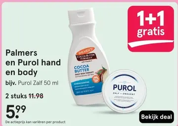 Aanbieding: Palmers en Purol hand en body