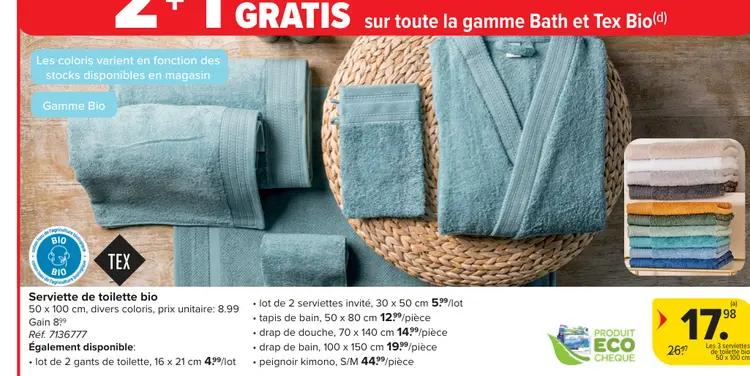 Offre: Serviette de toilette bio