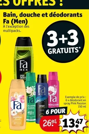 Offre: Bain, douche et déodorants