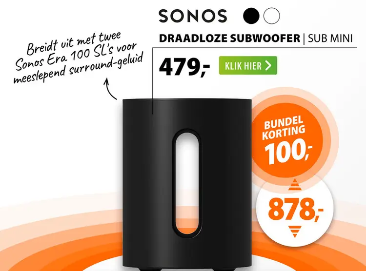 Aanbieding: Sonos Sub mini Zwart