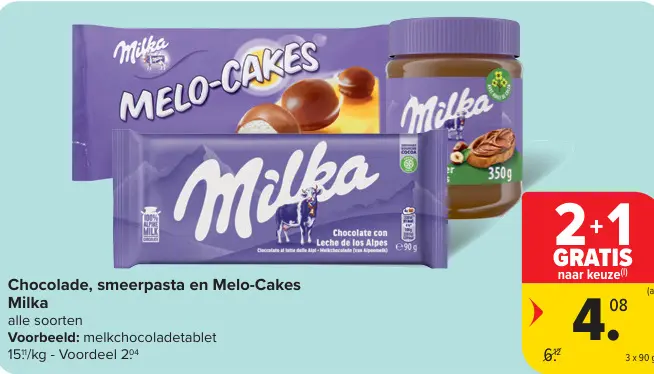 Promotie: Chocolade, smeerpasta en Melo-Cakes