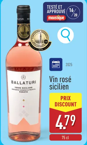 Offre: Vin rosé sicilien