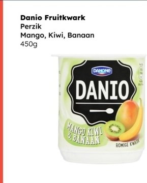 Aanbieding: Danio Fruitkwark Mango , Kiwi , Banaan