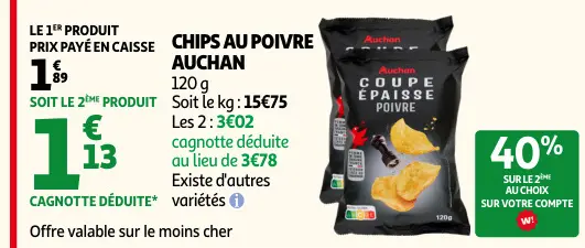 Offre: Chips au poivre