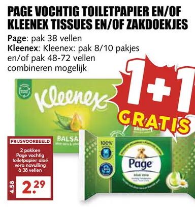 Aanbieding: Vochtig toiletpapier en/of tissues en/of zakdoekjes
