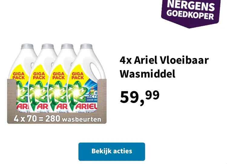 Promotie: 4x Ariel Vloeibaar Wasmiddel