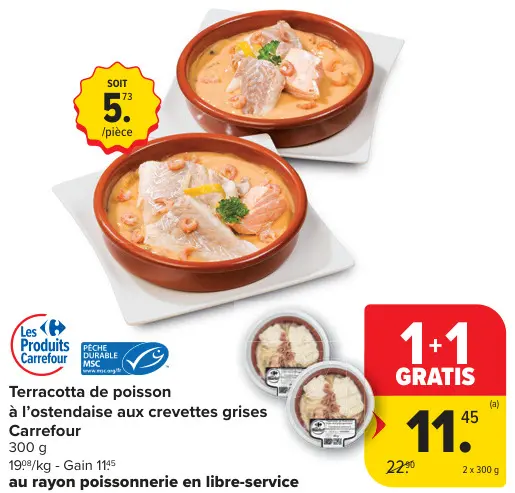 Offre: Terracotta de poisson à l'ostendaise aux crevettes