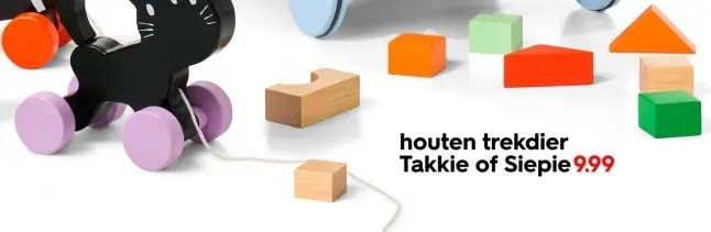 Aanbieding: houten trekdier Takkie of Siepie