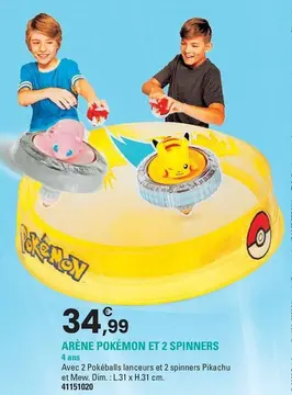 Offre: ARÈNE POKÉMON ET 2 SPINNERS