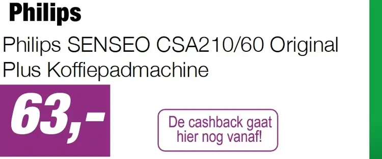 Aanbieding: Philips SENSEO CSA210/60 Original Plus Koffiepadmachine
