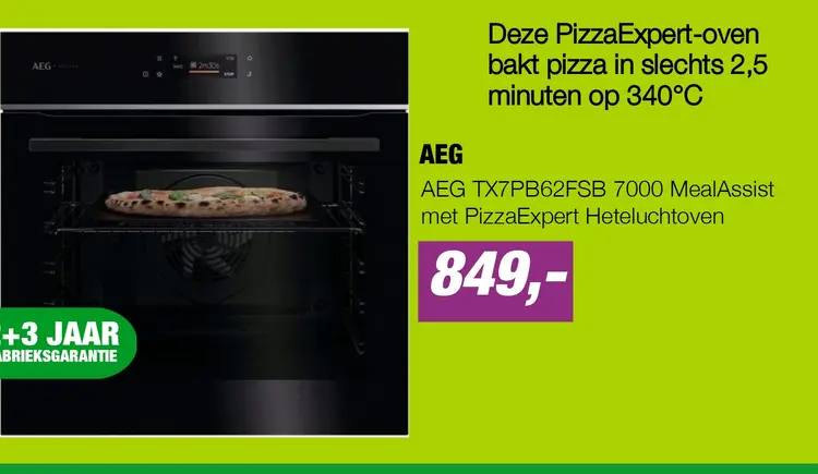 Aanbieding: AEG TX7PB62FSB 7000 MealAssist met PizzaExpert Heteluchtoven