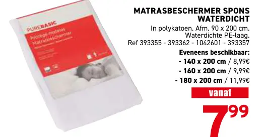 Promotie: Matrasbeschermer spons waterdicht