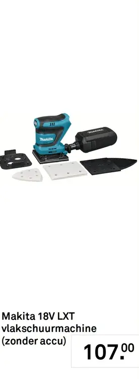 Aanbieding: Makita 18V LXT vlakschuurmachine (zonder accu