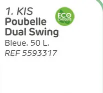 Offre: Poubelle kis dual swing eco bleu 50l