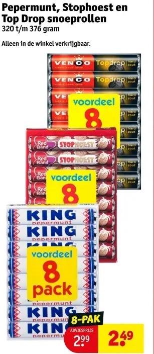 Aanbieding: Pepermunt, Stophoest en Top Drop snoeprollen