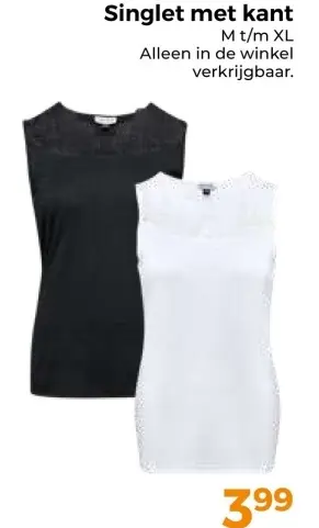 Aanbieding: Singlet met kant