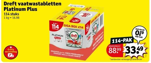 Promotie: Vaatwastabletten Platinum Plus