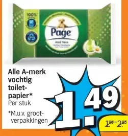Aanbieding: Alle A-merk vochtig toilet-papier