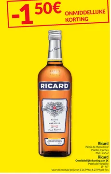 Aanbieding: Ricard Pastis de Marseille of Plantes fraîche