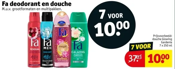 Aanbieding: Fa deodorant en douche