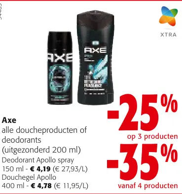 Promotie: Axe alle doucheproducten of deodorants