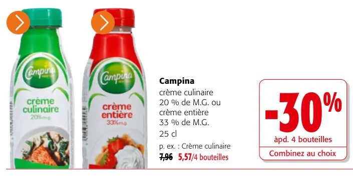 Offre: Crème culinaire ou crème entière
