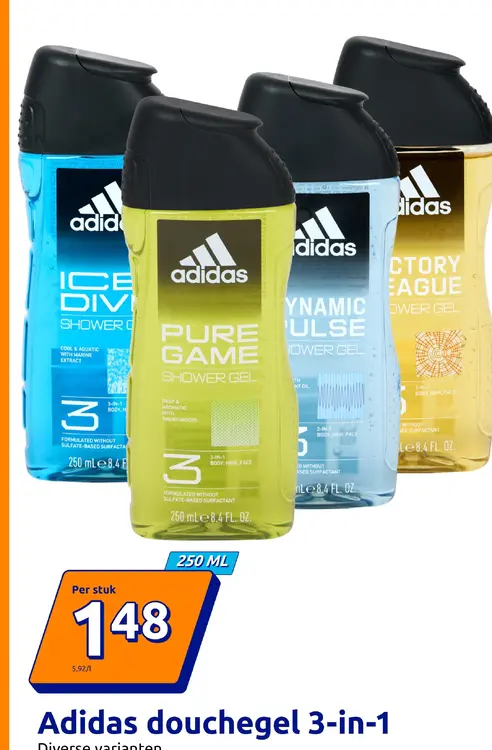 Promotie: Adidas douchegel 3-in-1