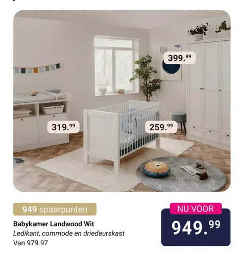 Aanbieding: Babykamer Landwood Wit