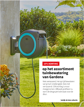 Aanbieding: 15 % KORTING op het assortiment tuinbewatering van Gardena