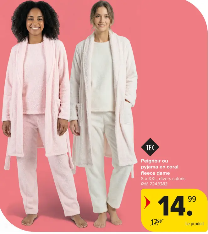 Offre: Peignoir ou pyjama en coral fleece dame