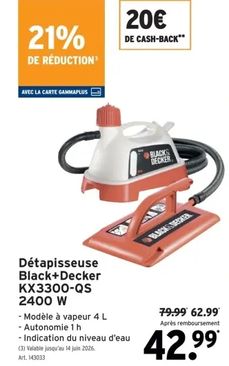 Offre: Détapisseuse KX3300-QS