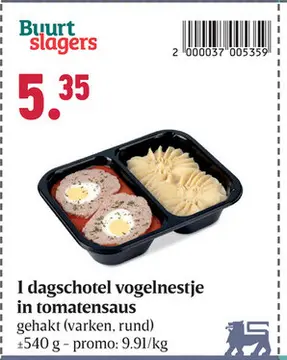 Aanbieding: 1 dagschotel vogelnestje in tomatensaus