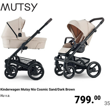 Aanbieding: Kinderwagen Mutsy Nio Cosmic Sand/Dark Brown