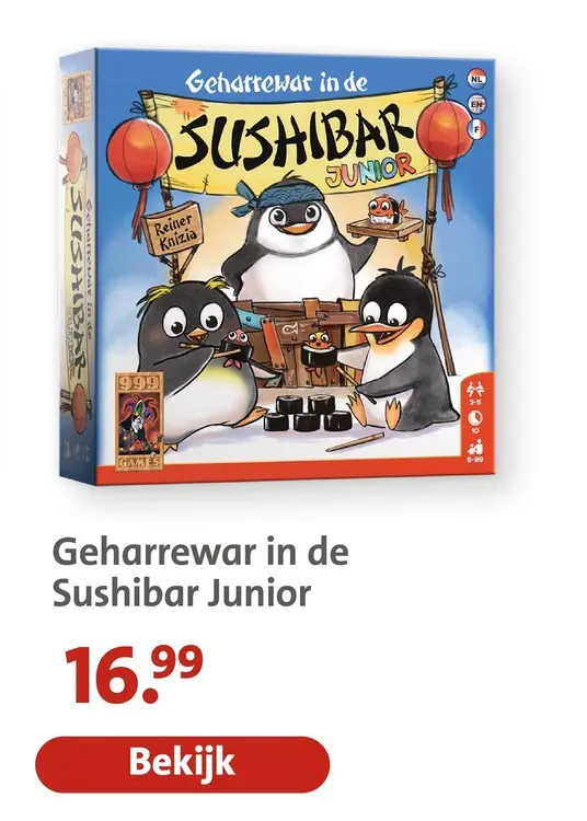 Aanbieding: Geharrewar in de Sushibar Junior