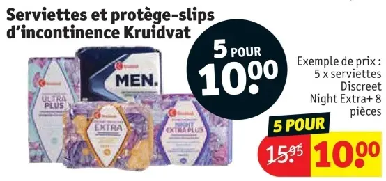 Offre: Serviettes et protège-slips d'incontinence