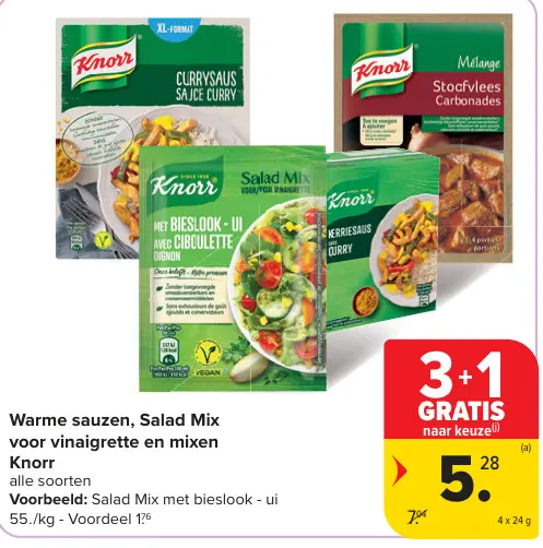 Promotie: Warme sauzen, Salad Mix voor vinaigrette en m